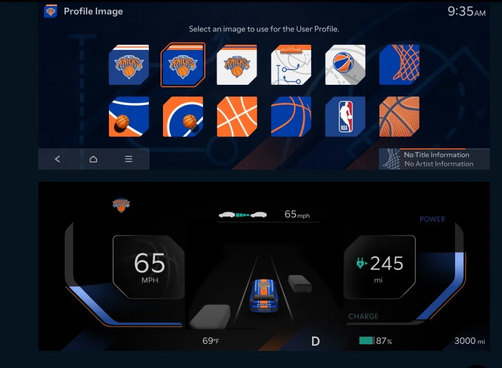 Выбор автомобиля КИА в дизайне команды НБА Knicks